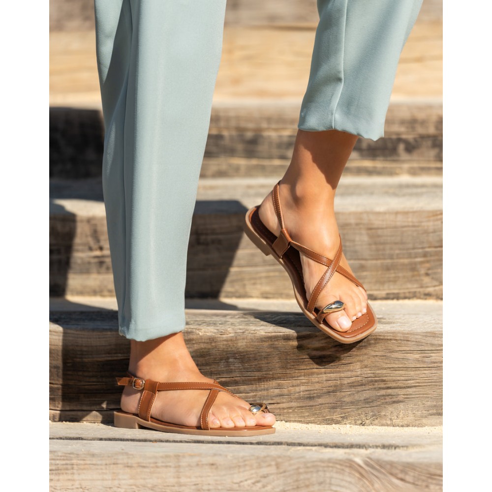 KTEY 282 YS52226 BROW Sandalias planas de Mujer 36331 25V SANDALIA ESCLAVA DEDO BROWN - details 0