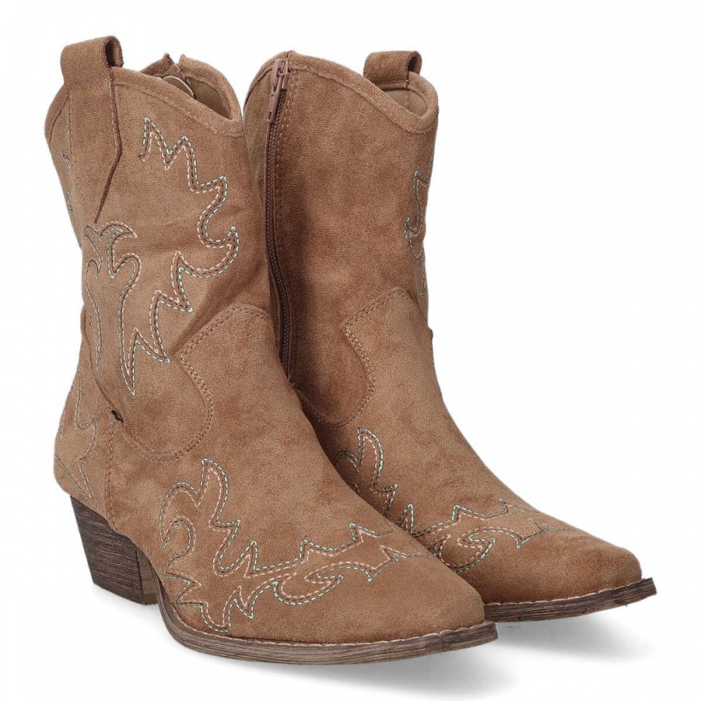 BOTIN COWBOY GRABADO FILIGRANA CAMEL