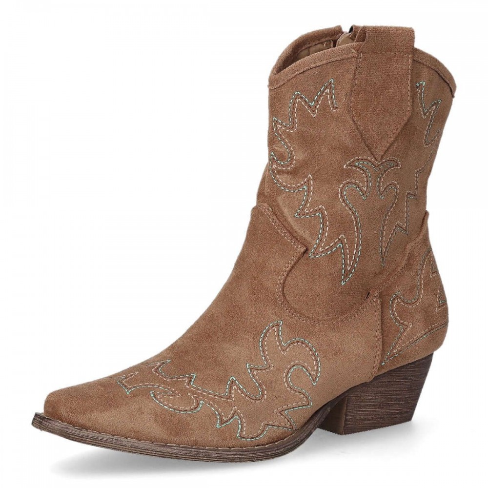 BOTIN COWBOY GRABADO FILIGRANA CAMEL