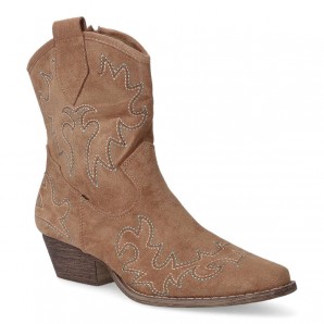 BOTIN COWBOY GRABADO FILIGRANA CAMEL