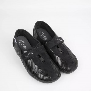 ZAPATILLA VELCRO COMBI SERPIENTE, NEGRO