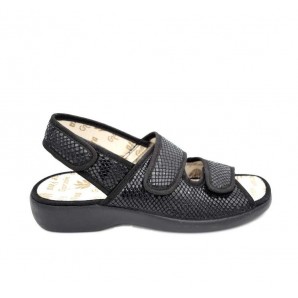 ZAPATILLA DOS VELCROS ESCAMAS NEGRO