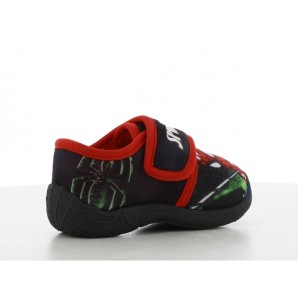 ZAPATILLA CASA VELCRO SPIDER BLACK/RED