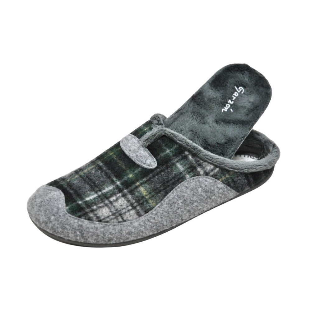 CHINELA ESCOCESA KAKI GRIS OSCURO
