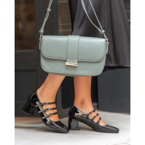 ZAPATO TRES HEBILLAS CHAROL BLACK