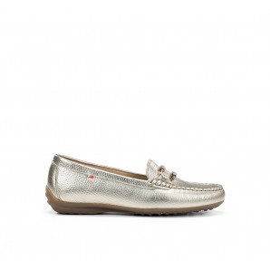 MOCASIN ESTRIBO METAL PLATINO