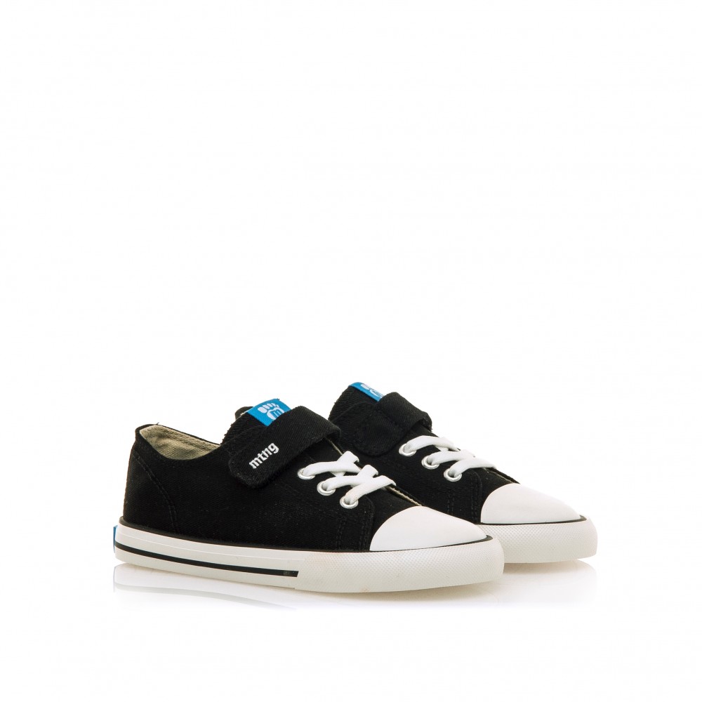 ZAPATILLA ELASTICO Y VELCRO NEGRO