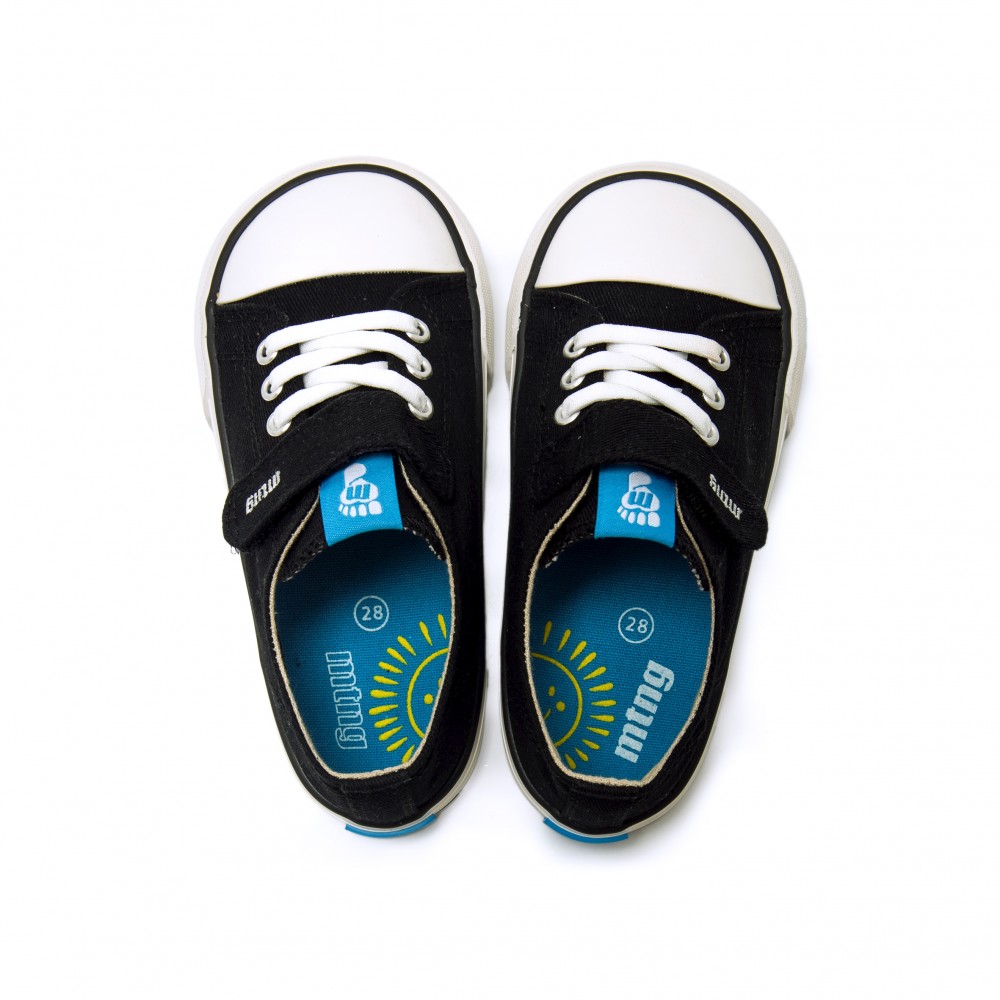 ZAPATILLA ELASTICO Y VELCRO NEGRO
