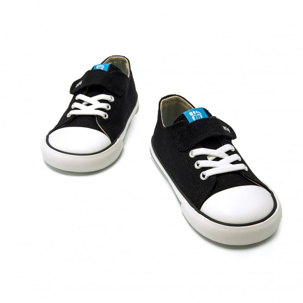 ZAPATILLA ELASTICO Y VELCRO NEGRO