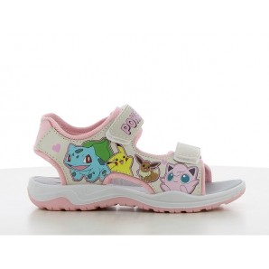 SANDALIA VELCROS BEIG-PINK