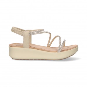 SANDALIA TUBULAR STRASS BEIG