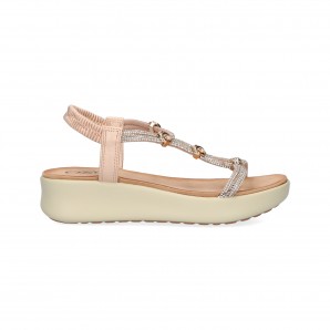 SANDALIA T STRASS PINK GOLD