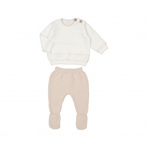CONJUNTO POLAINA TRICOT PIEDRA