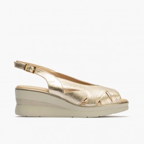 SANDALIA MICROPUNTOS ORO