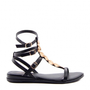 SANDALIA ADORNO METALICO NEGRO
