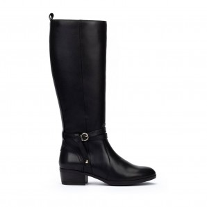 BOTA ALTA CORREA HEBILLA TOBILLO NEGRO