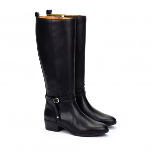 BOTA ALTA CORREA HEBILLA TOBILLO NEGRO