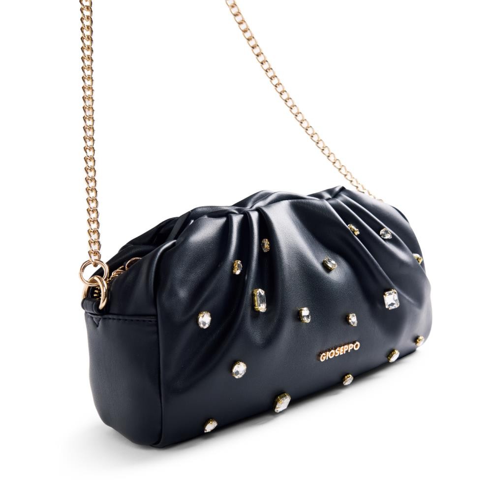 BOLSO CADENA ADORNOS CIRCONITAS NEGRO