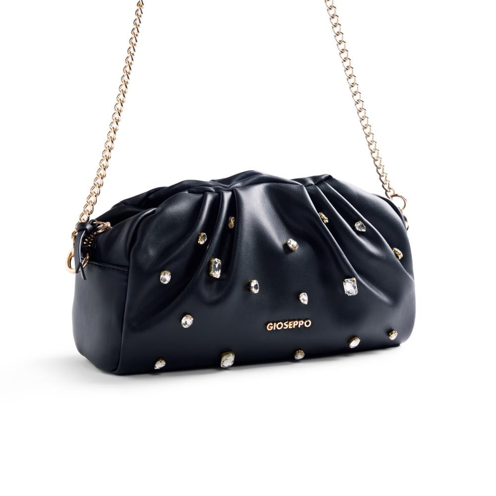 BOLSO CADENA ADORNOS CIRCONITAS NEGRO